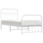 vidaXL Estructura cama metal con cabecero y pie cama blanca 90x200 cm