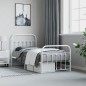 vidaXL Estructura cama metal con cabecero y pie cama blanca 90x200 cm