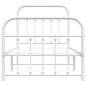 vidaXL Estructura cama metal con cabecero y pie cama blanca 90x200 cm