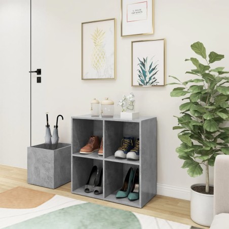 vidaXL Zapatero de recibidor contrachapado gris hormigón 105x35,5x70cm