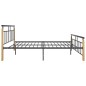 vidaXL Estructura de cama metal y madera maciza de roble 140x200 cm vidaXL Estructura de cama metal y madera maciza de roble 140x200 cm