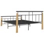 vidaXL Estructura de cama metal y madera maciza de roble 140x200 cm vidaXL Estructura de cama metal y madera maciza de roble 140x200 cm