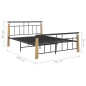 vidaXL Estructura de cama metal y madera maciza de roble 140x200 cm vidaXL Estructura de cama metal y madera maciza de roble 140x200 cm