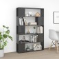 vidaXL Estantería separador espacios madera contrachapada gris brillo vidaXL Estantería separador espacios madera contrachapada gris brillo