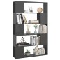 vidaXL Estantería separador espacios madera contrachapada gris brillo vidaXL Estantería separador espacios madera contrachapada gris brillo