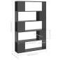 vidaXL Estantería separador espacios madera contrachapada gris brillo vidaXL Estantería separador espacios madera contrachapada gris brillo