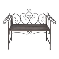 vidaXL Banco de jardín de acero marrón envejecido 132 cm