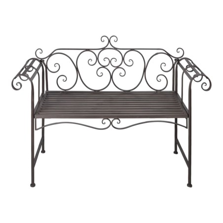vidaXL Banco de jardín de acero marrón envejecido 132 cm