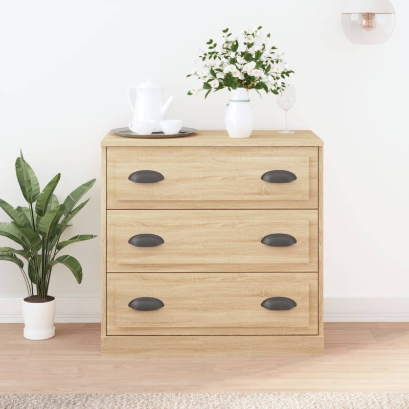 vidaXL Aparador de madera contrachapada roble Sonoma 70x35,5x67,5 cm