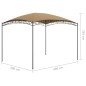 vidaXL Cenador gris taupé 3x4x2,65 m 180 g/m² vidaXL Cenador gris taupé 3x4x2,65 m 180 g/m²