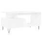 vidaXL Mesa de centro madera contrachapada blanco brillo 90x49x45 cm