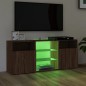 vidaXL Mueble de TV con luces LED marrón roble 120x30x50 cm