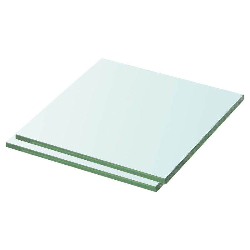 vidaXL Estantes 2 unidades panel de vidrio transparente 30x30 cm vidaXL Estantes 2 unidades panel de vidrio transparente 30x30 cm
