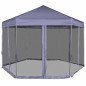 vidaXL Carpa desplegable hexagonal 6 paredes blanco crema 3,6x3,1m vidaXL Carpa desplegable hexagonal 6 paredes blanco crema 3,6x3,1m