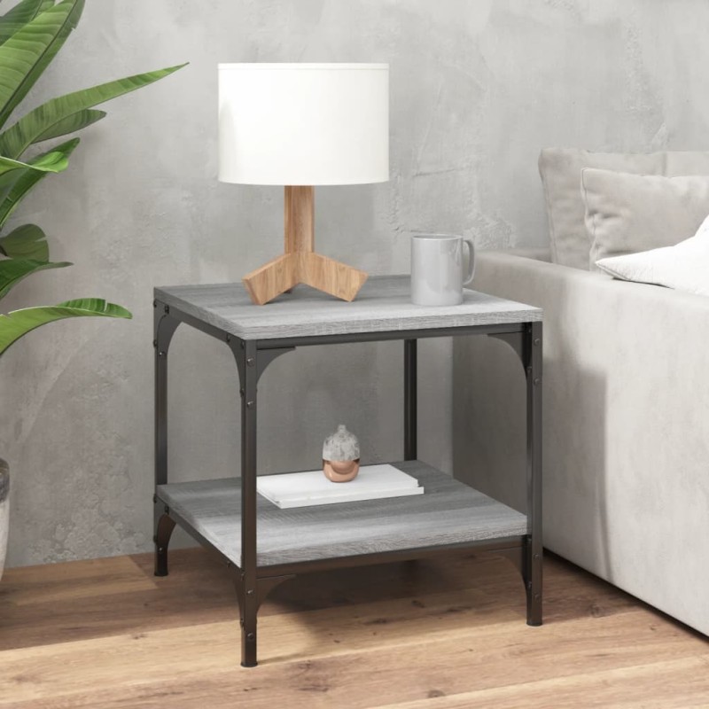 vidaXL Mesa de centro madera contrachapada gris Sonoma 50x50x40 cm vidaXL Mesa de centro madera contrachapada gris Sonoma 50x50x40 cm