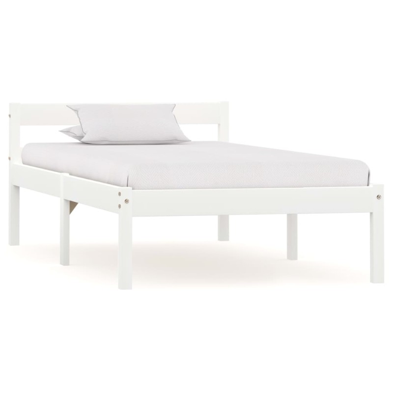 vidaXL Estructura de cama de madera maciza de pino blanco 90x200 cm vidaXL Estructura de cama de madera maciza de pino blanco 90x200 cm