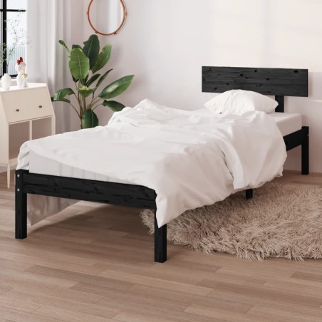 vidaXL Estructura de cama madera maciza de pino individual 90x190 cm