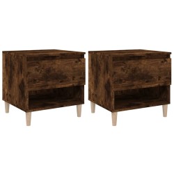 vidaXL Mesitas de noche 2 uds contrachapada roble ahumado 50x46x50 cm