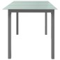 vidaXL Mesa de jardín de aluminio y vidrio gris claro 150x90x74 cm vidaXL Mesa de jardín de aluminio y vidrio gris claro 150x90x74 cm