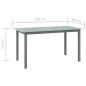 vidaXL Mesa de jardín de aluminio y vidrio gris claro 150x90x74 cm vidaXL Mesa de jardín de aluminio y vidrio gris claro 150x90x74 cm