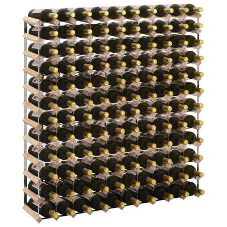 vidaXL Botellero para 120 botellas de madera maciza de pino