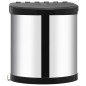 vidaXL Papelera de cocina empotrada acero inoxidable 12 L