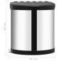 vidaXL Papelera de cocina empotrada acero inoxidable 12 L