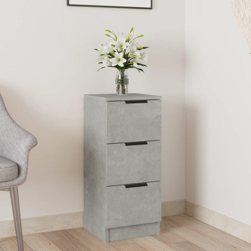vidaXL Aparador de madera contrachapada gris hormigón 30x30x70 cm vidaXL Aparador de madera contrachapada gris hormigón 30x30x70 cm