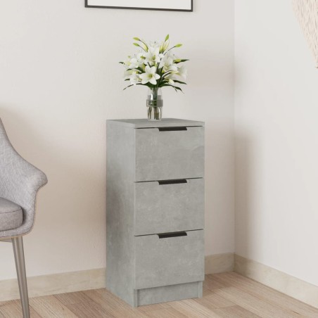 vidaXL Aparador de madera contrachapada gris hormigón 30x30x70 cm
