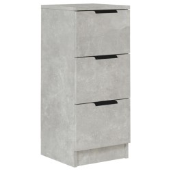 vidaXL Aparador de madera contrachapada gris hormigón 30x30x70 cm