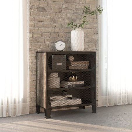 vidaXL Armario de almacenaje metal y MDF gris 72x36x82 cm