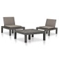 vidaXL Juego de muebles de jardín 3 piezas plástico gris antracita vidaXL Juego de muebles de jardín 3 piezas plástico gris antracita