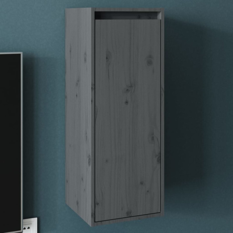 vidaXL Armario de pared de madera maciza de pino gris 30x30x80 cm vidaXL Armario de pared de madera maciza de pino gris 30x30x80 cm