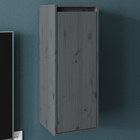 vidaXL Armario de pared de madera maciza de pino gris 30x30x80 cm