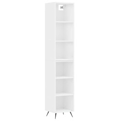 vidaXL Aparador alto madera contrachapada blanco 34,5x32,5x180 cm