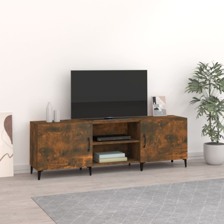 vidaXL Mueble de TV madera de ingeniería roble ahumado 150x30x50 cm