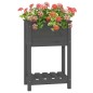 vidaXL Jardinera de madera maciza de pino gris 54x34,5x81 cm