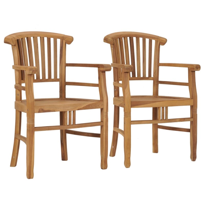 vidaXL Silla de jardín 2 unidades madera maciza de teca vidaXL Silla de jardín 2 unidades madera maciza de teca