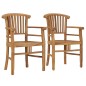vidaXL Silla de jardín 2 unidades madera maciza de teca vidaXL Silla de jardín 2 unidades madera maciza de teca