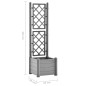 vidaXL Jardinera con enrejado PP gris piedra 43x43x142 cm vidaXL Jardinera con enrejado PP gris piedra 43x43x142 cm