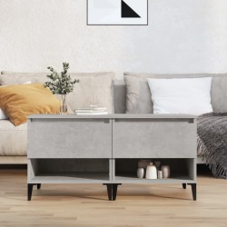 vidaXL Mesas auxiliares 2 uds contrachapada gris hormigón 50x46x50 cm
