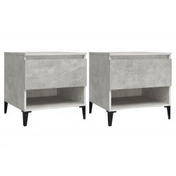 vidaXL Mesas auxiliares 2 uds contrachapada gris hormigón 50x46x50 cm
