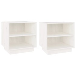 vidaXL Mesitas de noche 2 uds madera maciza de pino blanco 40x34x40 cm