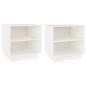 vidaXL Mesitas de noche 2 uds madera maciza de pino blanco 40x34x40 cm vidaXL Mesitas de noche 2 uds madera maciza de pino blanco 40x34x40 cm