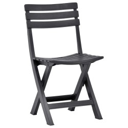vidaXL Sillas de jardín plegables 2 unidades plástico gris antracita