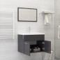 vidaXL Set muebles de baño 2 piezas madera contrachapada gris brillo vidaXL Set muebles de baño 2 piezas madera contrachapada gris brillo