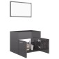 vidaXL Set muebles de baño 2 piezas madera contrachapada gris brillo vidaXL Set muebles de baño 2 piezas madera contrachapada gris brillo