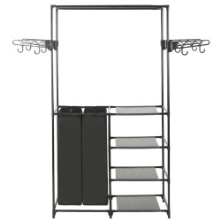 vidaXL Perchero de ropa de acero y textil no tejido 87x44x158 cm negro