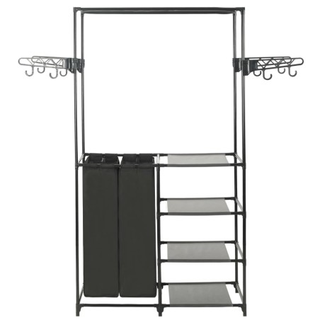 vidaXL Perchero de ropa de acero y textil no tejido 87x44x158 cm negro