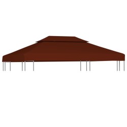 vidaXL Toldo de cenador 2 niveles terracota 310 g/m² 4x3 m